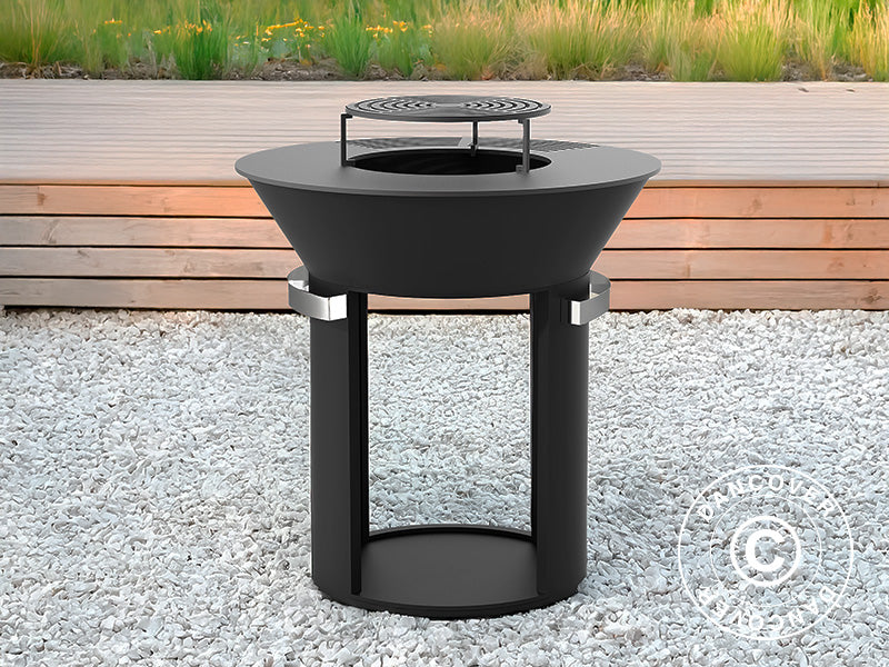 Misa paleniskowa z miejscem na drewno, &Oslash;93x98cm, Czarny