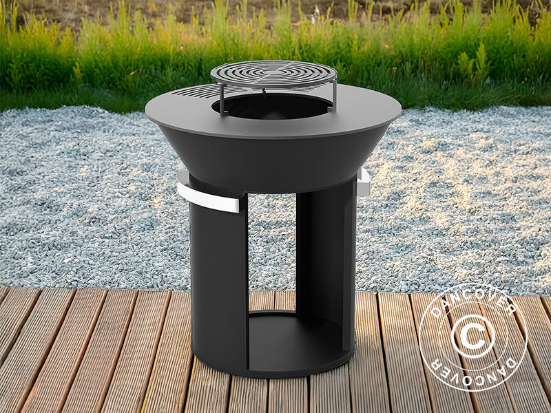 Misa paleniskowa z miejscem na drewno, &Oslash;93x98cm, Czarny