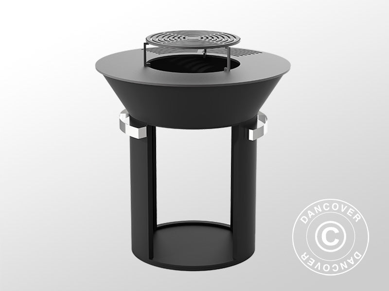 Misa paleniskowa z miejscem na drewno, &Oslash;93x98cm, Czarny