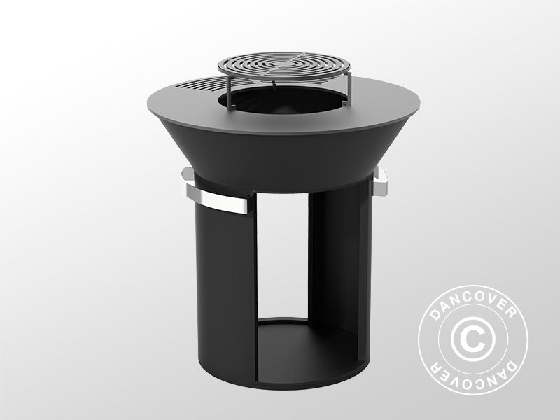 Misa paleniskowa z miejscem na drewno, &Oslash;93x98cm, Czarny