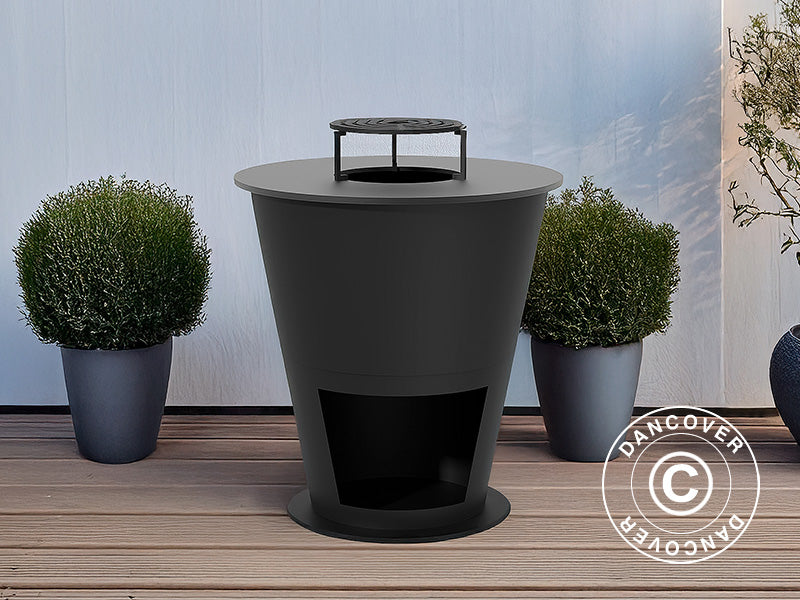 Misa paleniskowa z miejscem na drewno, &Oslash;74,5x80cm, Czarny