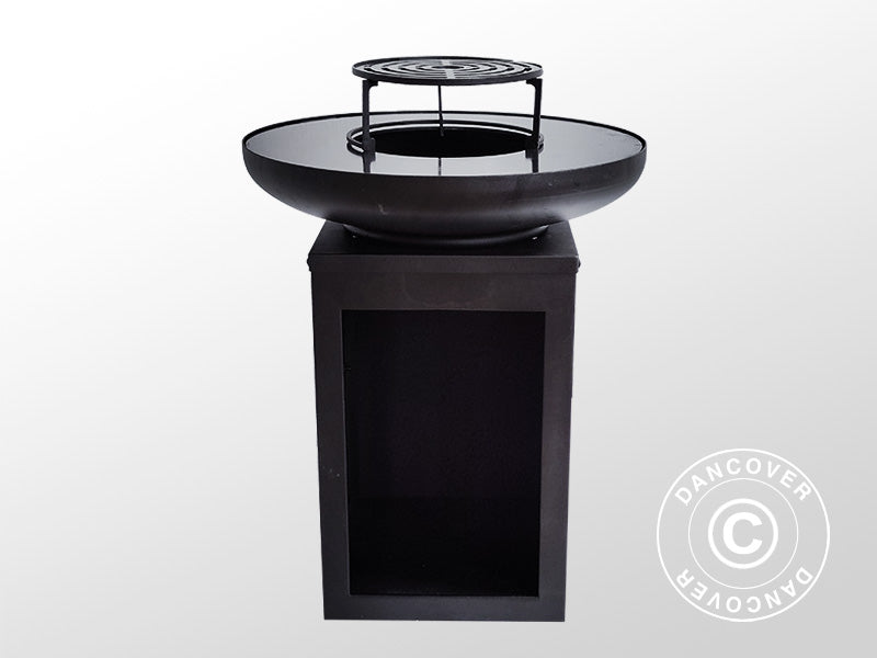 Misa paleniskowa z miejscem na drewno, &Oslash;60x73cm, Czarny