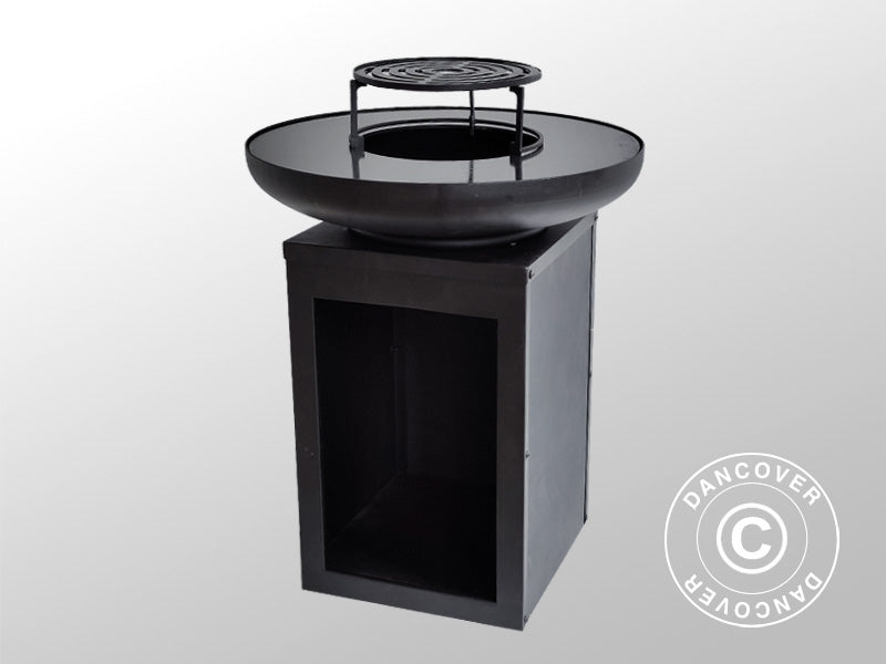 Misa paleniskowa z miejscem na drewno, &Oslash;60x73cm, Czarny