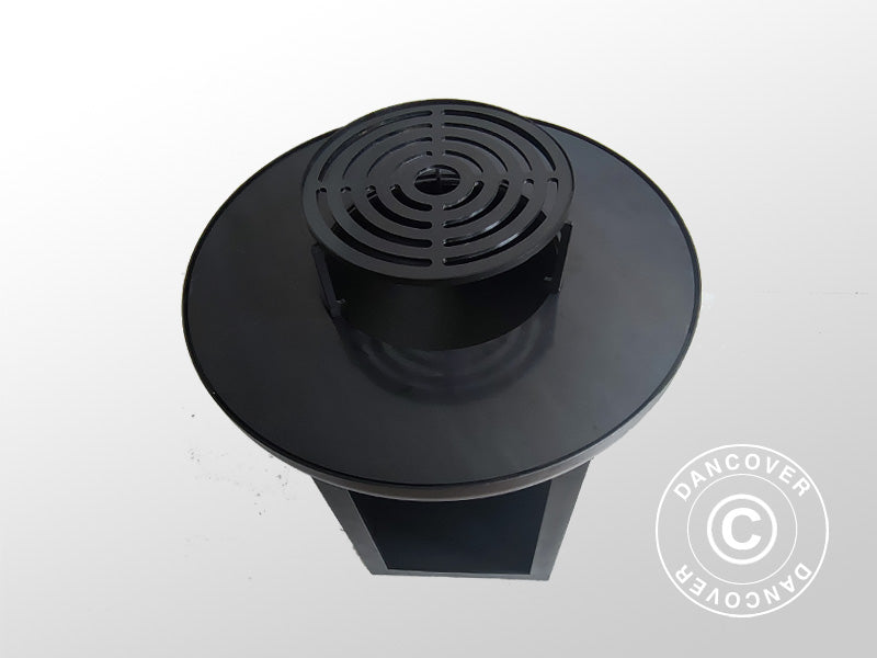 Misa paleniskowa z miejscem na drewno, &Oslash;60x73cm, Czarny