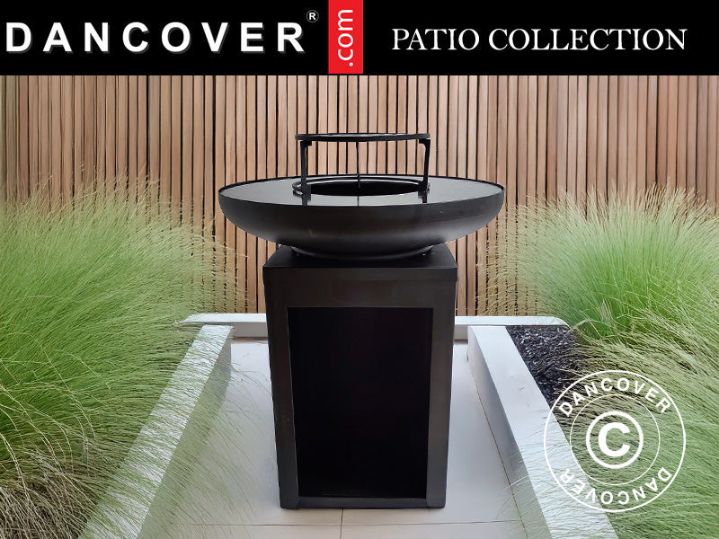 Misa paleniskowa z miejscem na drewno, &Oslash;60x73cm, Czarny