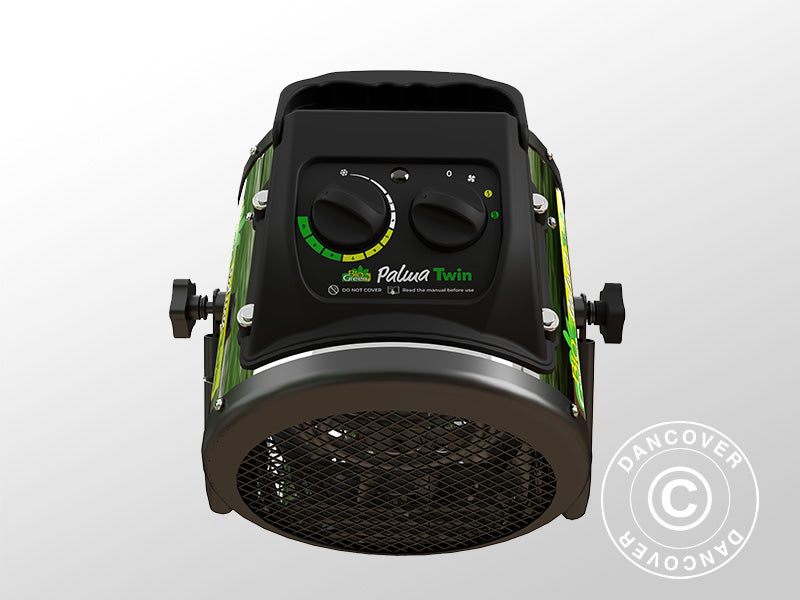 Promiennik do szklarni, Palma Twin, ręczny, 1000/2000 W, Czarno/Srebrny