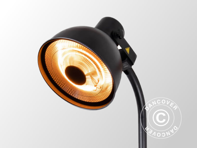 Promiennik tarasowy SENSUI na stojaku z pilotem, 2 lampy halogenowe, 2000W, czarny