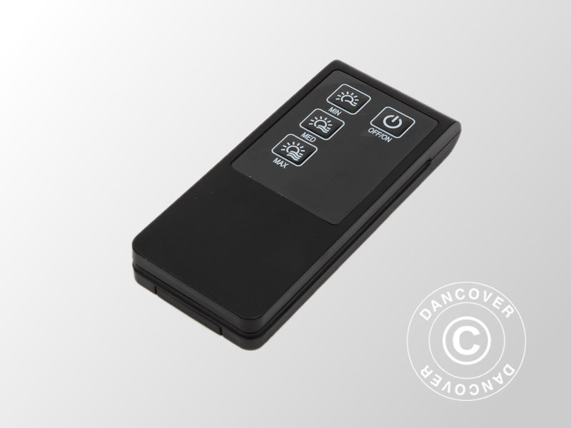 Promiennik tarasowy SENSUI na stojaku z pilotem, 2 lampy halogenowe, 2000W, czarny