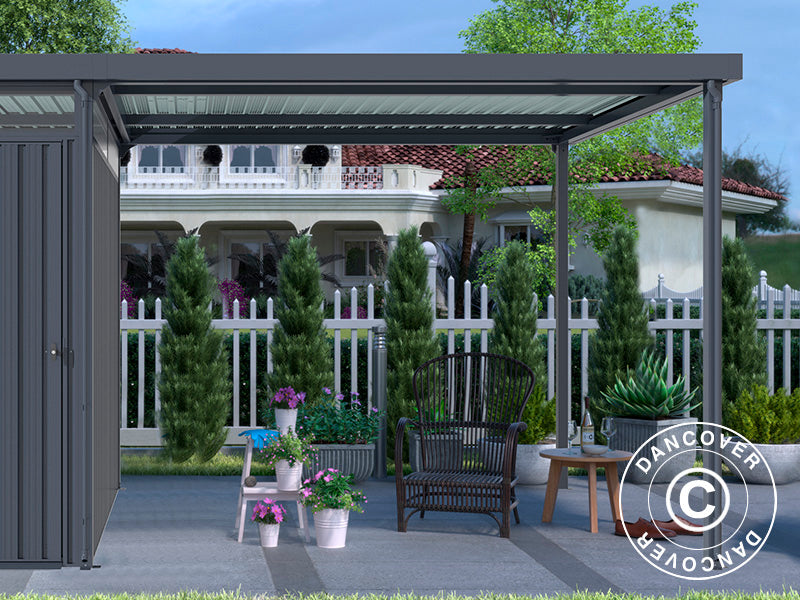 Rozszerzenie do szopy ogrodowej ze świetlikiem, 2,86x2,45x2,26m,&nbsp;7m²,&nbsp;Antracyt