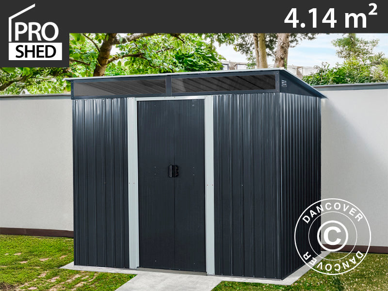 Szopa ogrodowa ze świetlikiem 2,38x1,74x1,96m, 4,14m&sup2;, ProShed&reg;, Antracyt/Biały