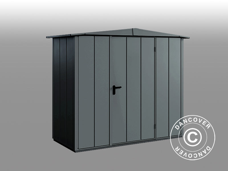 Metalowa szopa ogrodowa z dachem dwuspadowym, Hörmann Elegant Typ1, 2,59x1,21x2,16m, Antracyt