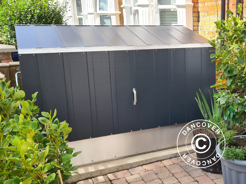 Schowek na rowery z rampą, Protect-a-Cycle, Trimetals, 1,96x0,89x1,33m,&nbsp;1,74m²,&nbsp;Antracyt