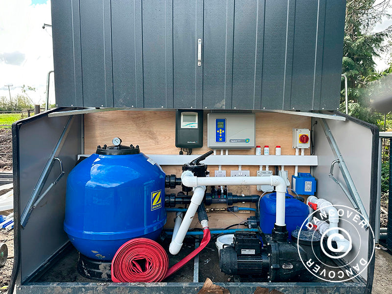 Schowek na rowery z rampą, Protect-a-Cycle, Trimetals, 1,96x0,89x1,33m,&nbsp;1,74m²,&nbsp;Antracyt