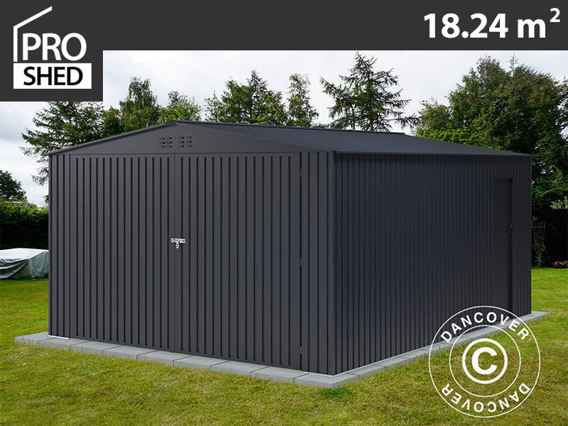 Garaż metalowy 3,8x4,8x2,32m, 18,24m²,&nbsp;ProShed®, Antracyt
