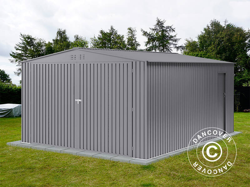 Garaż metalowy 3,8x4,8x2,32m,&nbsp;18,24m²,&nbsp;ProShed®, Aluminium Szary