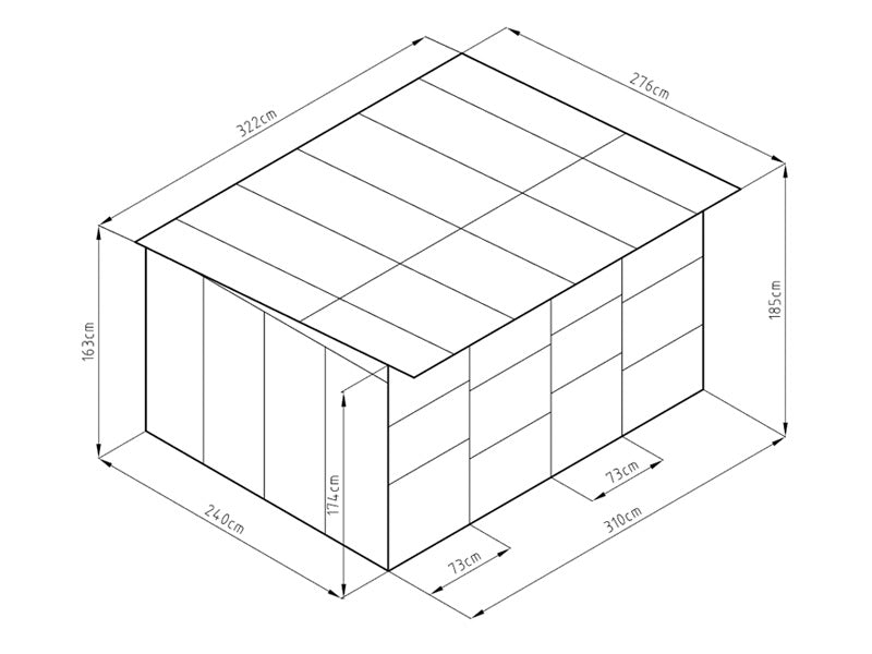 Wybieg dla psów 3,22x2,76x1,85m ProShed®, Antracyt