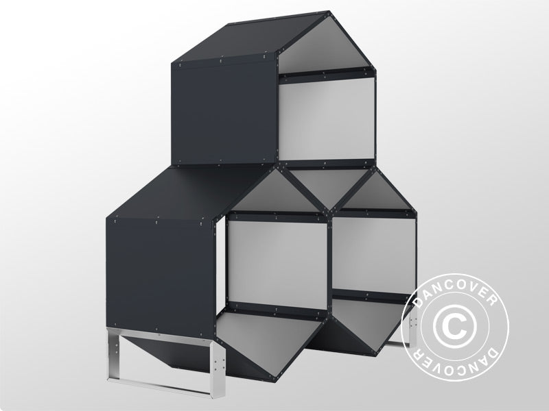 Drewutnia,&nbsp;podwyższona grządka ze stelażem, 1,60x0,60x1,62m, ProShed®, Antracyt