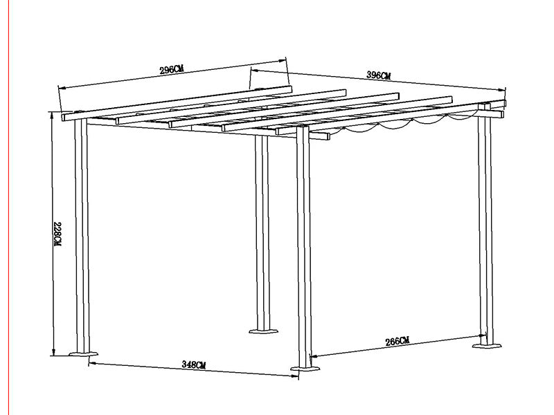 Pawilon Pergola Santa Cruz, 3x4m, Ciemny szary