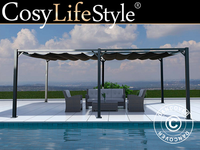 Pawilon Pergola Santa Cruz, 3x6m, Ciemny szary