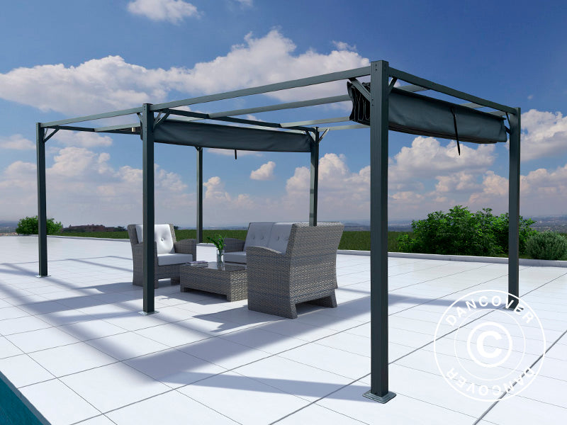 Pawilon Pergola Santa Cruz, 4x8m, Ciemny szary