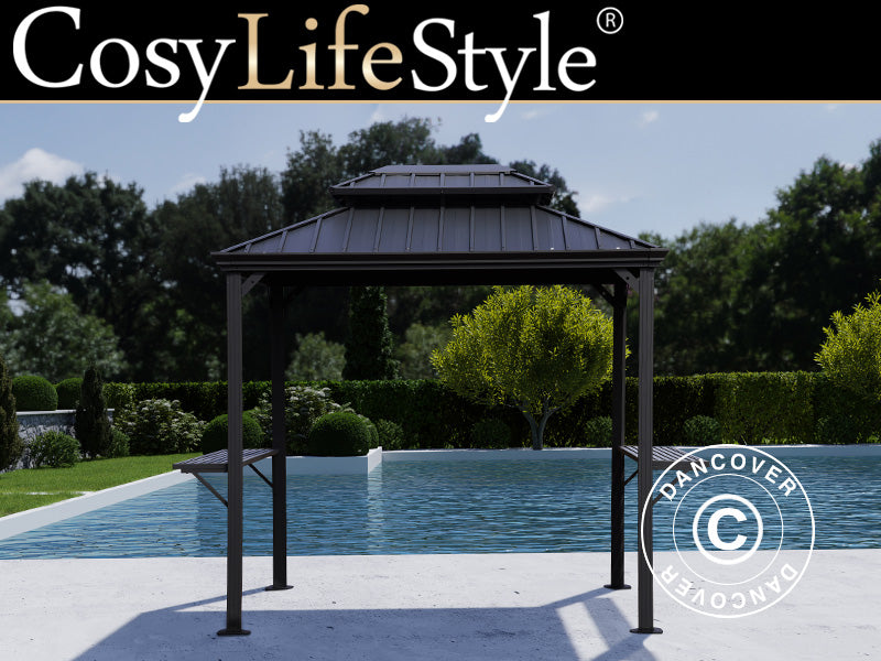 Pawilon ogrodowy BBQ San Antonio, 2,4x1,8m, Czarny