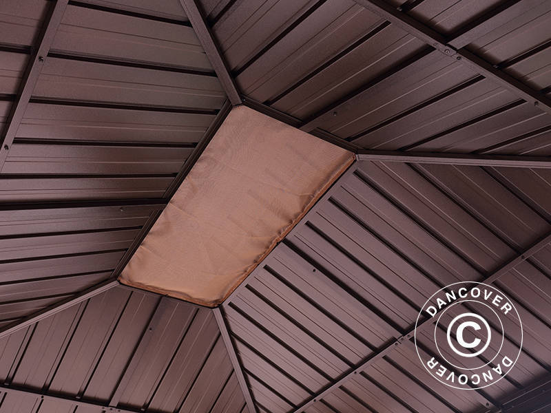 Pawilon Santa Fe z zasłonami i moskitierą, 3x3,65m, Brąz