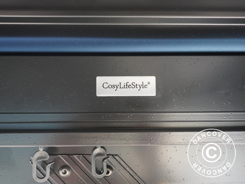 Pawilon San Bruno z zasłonami i moskitierą, 3x3m, Czarny