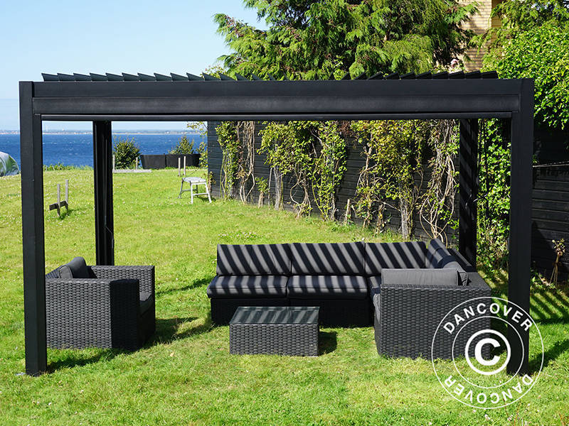 Bioklimatyczna pawilon Pergola San Pablo Alu+, 3x4m, czarny