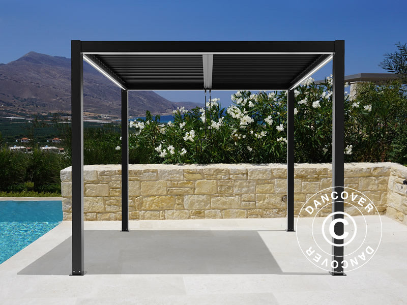 Bioklimatyczna pawilon Pergola San Pablo Alu+, 4x4m, czarny