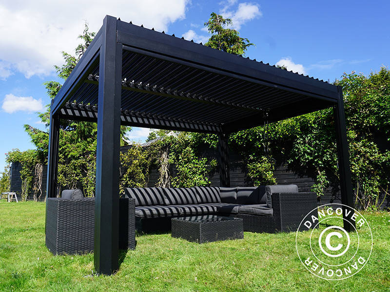 Bioklimatyczna pawilon Pergola San Pablo Alu+, 3x3m, czarny