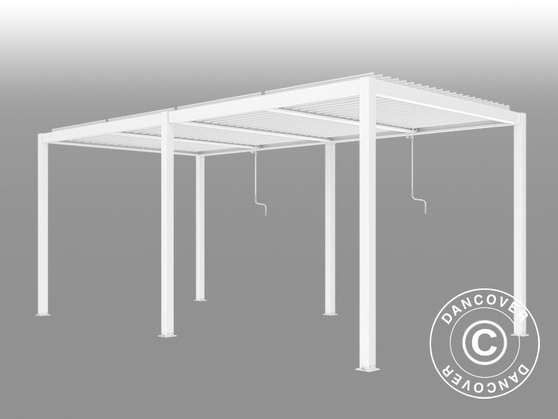 Bioklimatyczna pawilon Pergola San Pablo Alu+, 4x5,8m, Biały