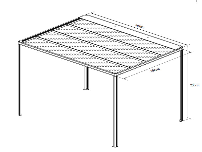 Pawilon Pergola San Fernando, 4x3m, Biały/Beżowy