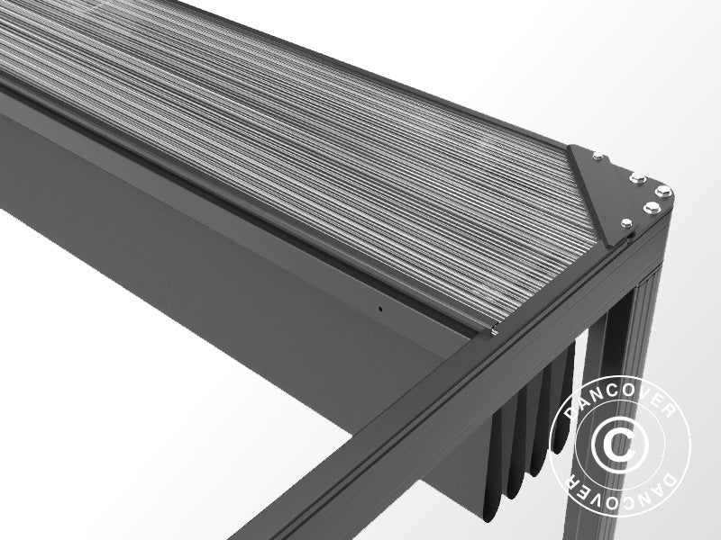 Pawilon Pergola San Fernando, 4x3m, Czarny/Ciemnoszary