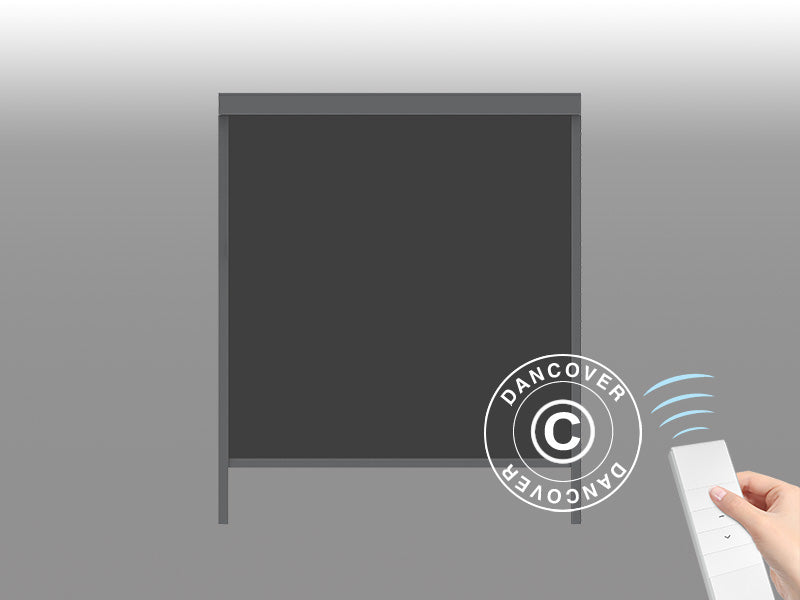 Bioklimatyczny pawilon ogrodowy San Pablo Alu+, 3x5,8m z 6 elektrycznymi ścianami bocznymi, Czarny