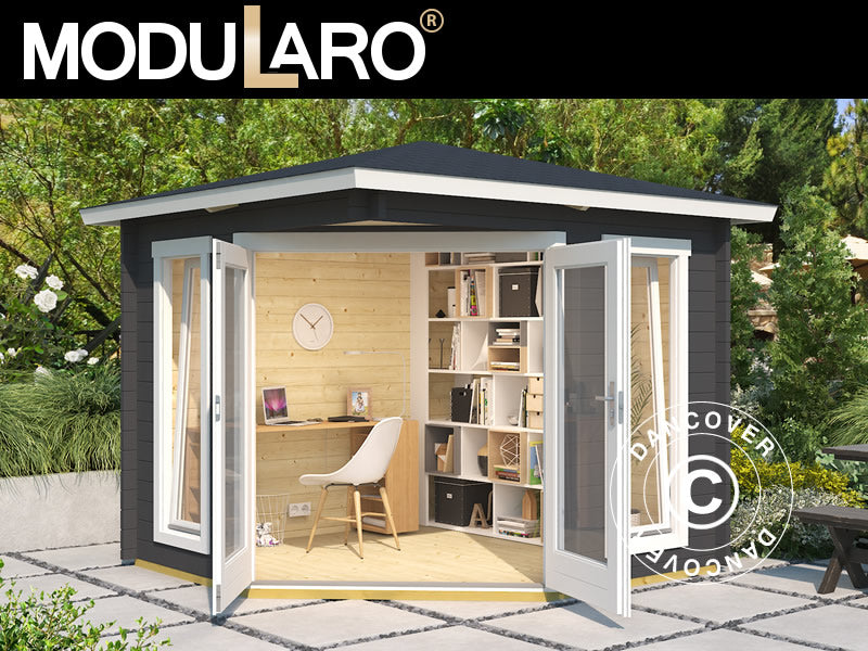 Drewniany pawilon Brittany, 2,4x2,4x2,41m, 40mm, Ciemny szary