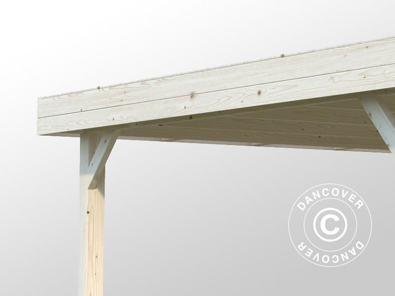 Pawilon drewniany, 3,49x3,49x2,54m, 12,2m², naturalne drewno