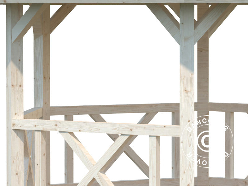 Pawilon drewniany, 3,37x3,37x3,13m, 9,9m², naturalne drewno