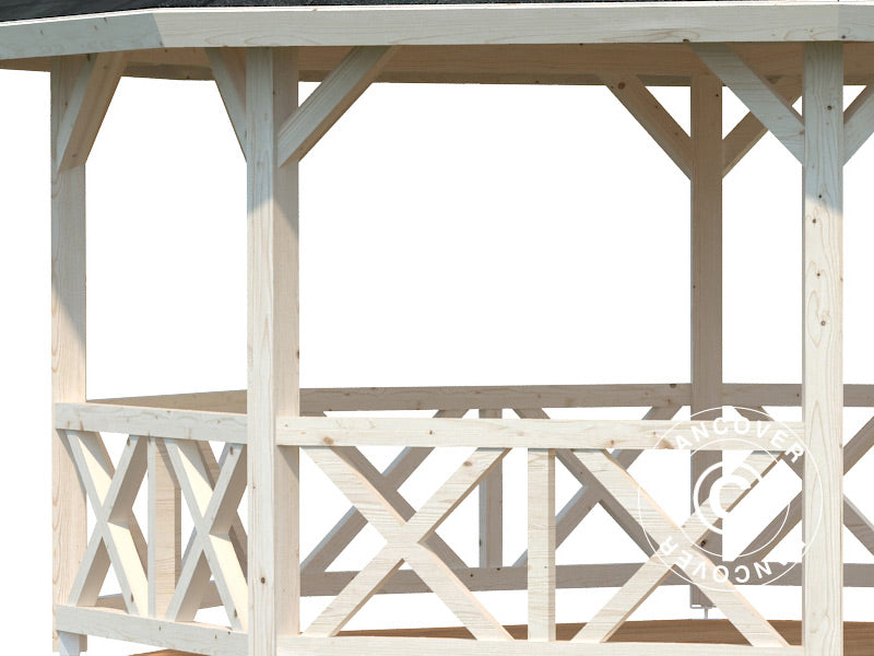 Pawilon drewniany, 4,67x6,17x3,62m, 25m², Naturalne drewno