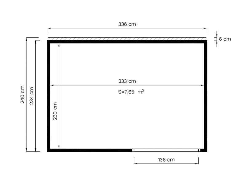 Drewniany pawilon, Bertilo Garten Lounge 2, 3,37x2,34x2,32m