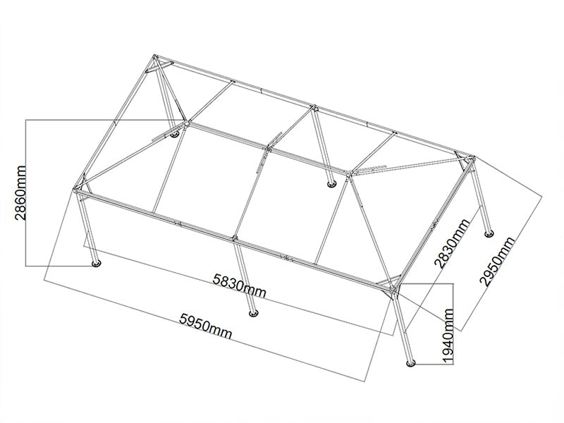 Pawilon ogrodowy Osiris 3x6m, Szary