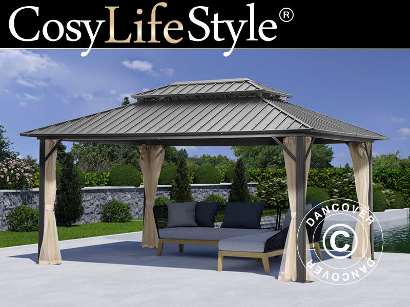 Gazebo San Francisco 3,65x4,85m Black+Ecru