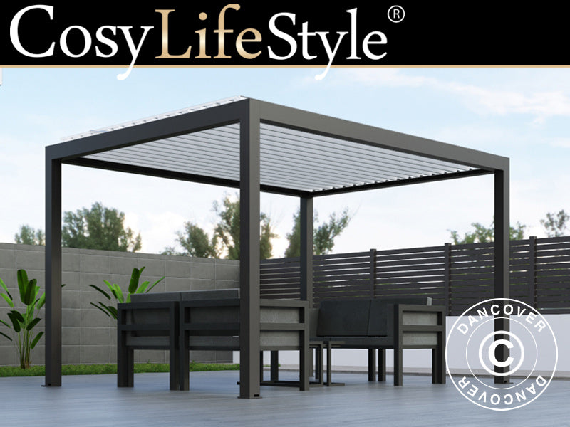 Pergola Gazebo Génova 4x3m Anthracite/White