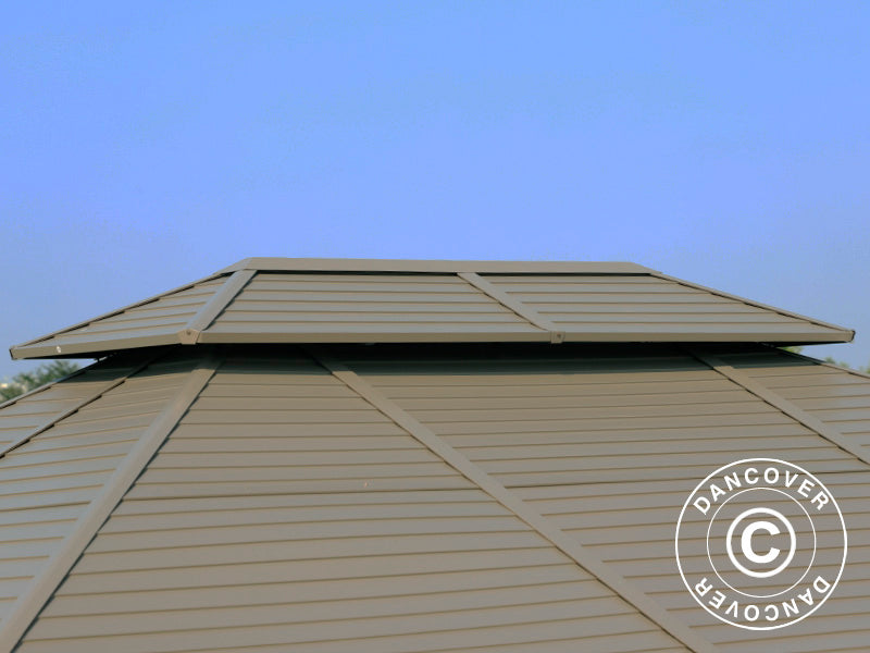 Pawilon San Bruno ze ścianami bocznymi z poliwęglanu, 3,6x5m, Mosiądz