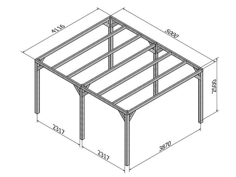 Drewniana pergola Fuengirola, 4x5x2,5m, Brązowa