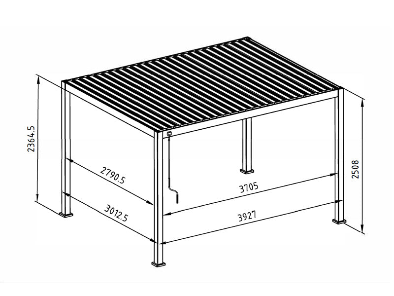 Bioklimatyczna pawilon Pergola San Marino 3x4m, Biały