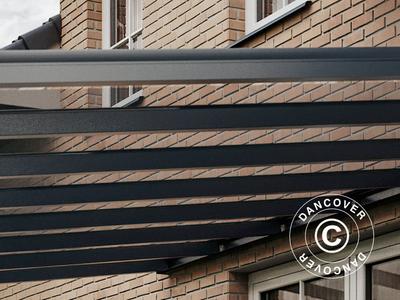 Zadaszenie tarasu Easy z dachem ze szkła, 3x4m, Antracyt