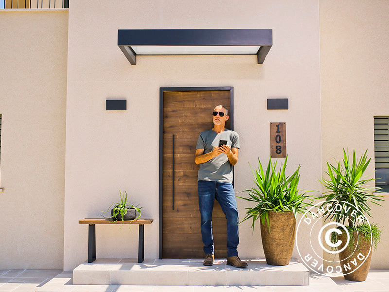 Zadaszenie drzwiowe Sophia 1600, Palram/Canopia, 0,95x1,6x0,17m, Ciemnoszary/Przezroczysty