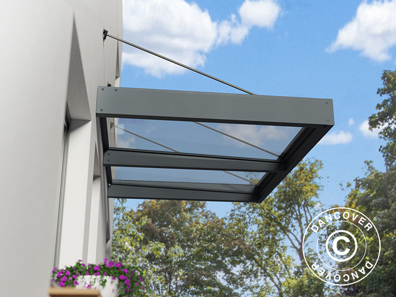 Zadaszenie drzwiowe Sophia XL 2000, Palram/Canopia, 1,40x1,92x0,17m, Ciemnoszary/Przezroczysty