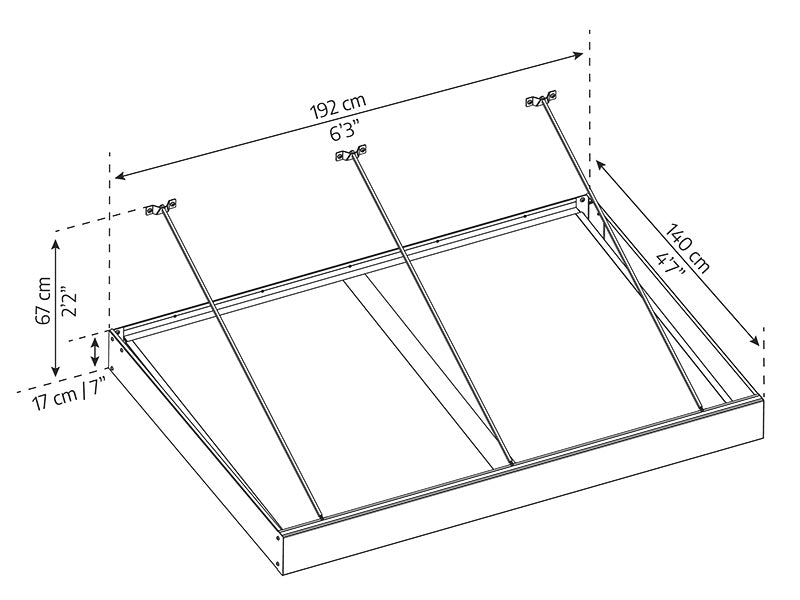 Zadaszenie drzwiowe Sophia XL 2000, Palram/Canopia, 1,40x1,92x0,17m, Ciemnoszary/Przezroczysty