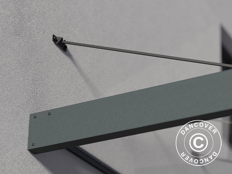 Zadaszenie drzwiowe Sophia XL 3000, Palram/Canopia, 1,40x2,86x0,17m, Ciemnoszary/Przezroczysty